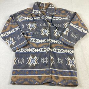 Vintage G4000‎ Fleece Jacket Women's Small Brown Gray Aztac SouthWestern VTG